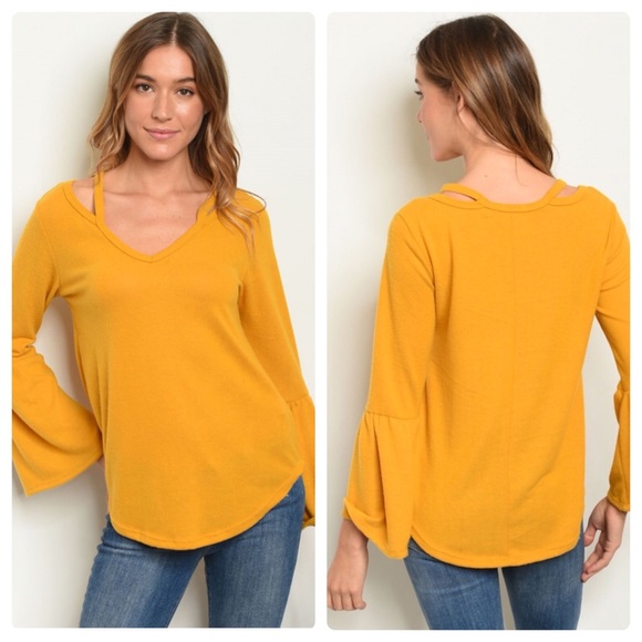 A Girl Thing Tops - ❤️soft bell sleeve mustard top